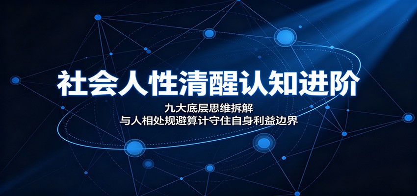 社会人性清醒认知进阶:九大底层思维拆解,与人相处规避算计守住自身利益边界云学当下-创业资源网-知予轻创网-资源整合-互联网创业课程云学当下