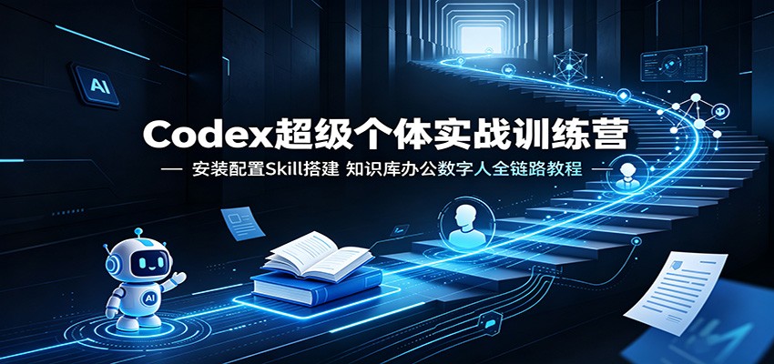 Codex超级个体实战训练营：安装配置Skill搭建，知识库办公数字人全链路教程云学当下-创业资源网-知予轻创网-资源整合-互联网创业课程云学当下