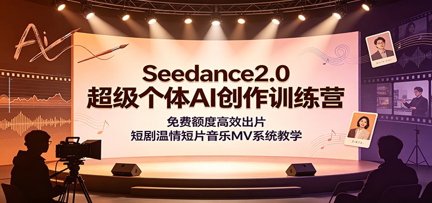 Seedance2.0超级个体AI创作训练营:免费额度高效出片,短剧温情短片音乐MV系统教学云学当下-创业资源网-知予轻创网-资源整合-互联网创业课程云学当下
