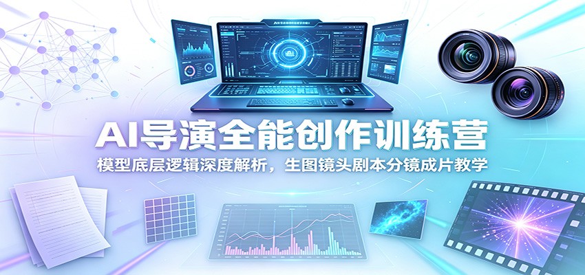 AI导演全能创作训练营:模型底层逻辑深度解析,生图镜头剧本分镜成片教学云学当下-创业资源网-知予轻创网-资源整合-互联网创业课程云学当下