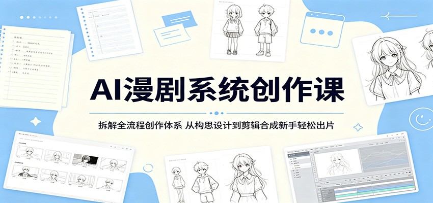 AI漫剧系统创作课:拆解全流程创作体系,从构思设计到剪辑合成新手轻松出片云学当下-创业资源网-知予轻创网-资源整合-互联网创业课程云学当下