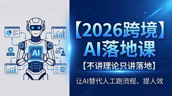 2026跨境AI落地课，不讲理论只讲落地，让AI替代人工跑流程、提人效云学当下-创业资源网-知予轻创网-资源整合-互联网创业课程云学当下