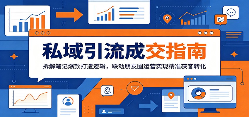 私域引流成交指南：拆解笔记爆款打造逻辑，联动朋友圈运营实现精准获客转化云学当下-创业资源网-知予轻创网-资源整合-互联网创业课程云学当下