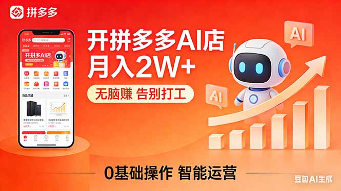 开一家拼多多AI店，月入2W+，无脑赚，告别打工，附SOP手册-云学当下