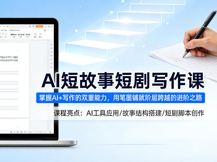 AI短故事短剧写作课，掌握AI+写作的双重能力，用笔墨铺就阶层跨越的进阶之路-云学当下