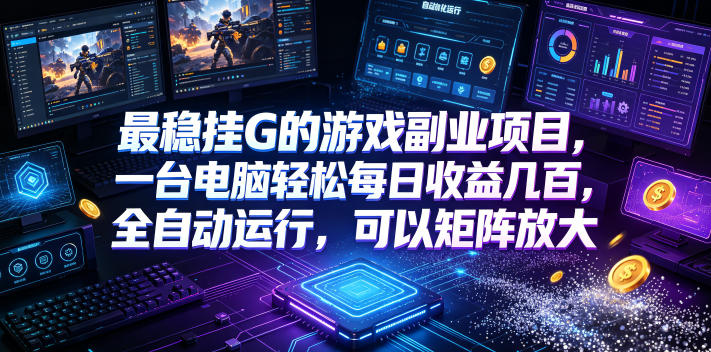 最稳挂G的游戏副业项目，一台电脑轻松每日收益几百，全自动运行，可以矩阵放大【揭秘】云学当下-创业资源网-知予轻创网-资源整合-互联网创业课程云学当下