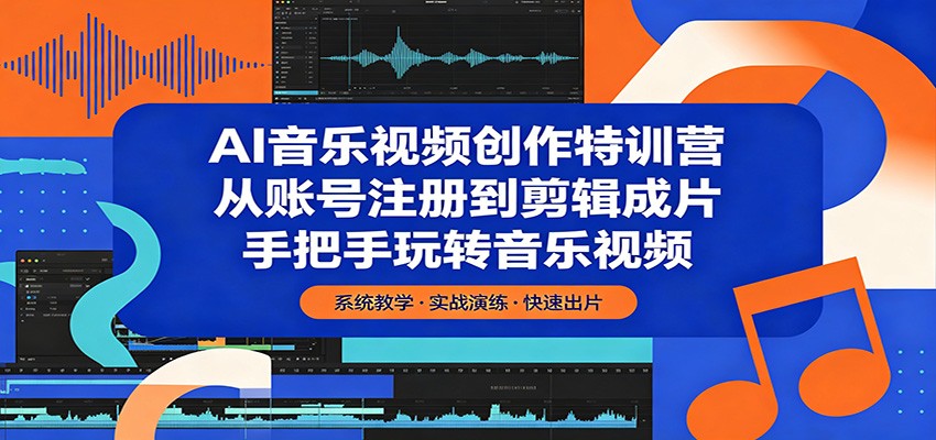 AI音乐视频创作特训营：从账号注册到剪辑成片，手把手玩转音乐视频云学当下-创业资源网-知予轻创网-资源整合-互联网创业课程云学当下