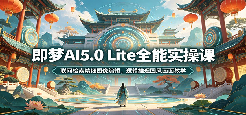 即梦AI5.0 Lite全能实操课：联网检索精细图像编辑，逻辑推理国风画面教学云学当下-创业资源网-知予轻创网-资源整合-互联网创业课程云学当下