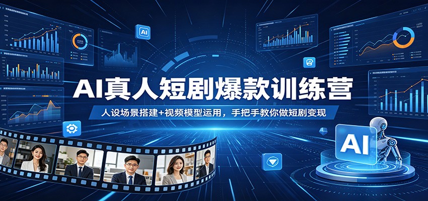 AI真人短剧爆款训练营：人设场景搭建+视频模型运用，手把手教你做短剧变现云学当下-创业资源网-知予轻创网-资源整合-互联网创业课程云学当下