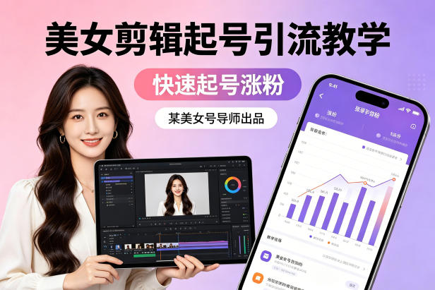 某美女号导师出品：美女剪辑起号引流教学，快速起号涨粉云学当下-创业资源网-知予轻创网-资源整合-互联网创业课程云学当下